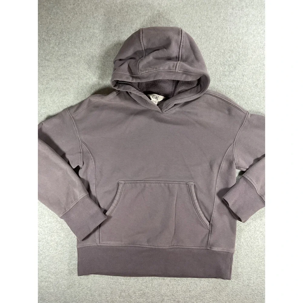 Athleta Girl Coaster Fleece Hoodie Purple Mauve Sweatshirt M 8-10  1493